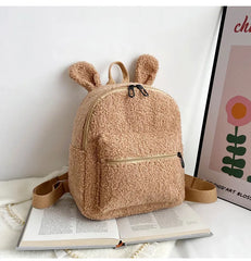 Embroidered Bear Backpack for Kids and Women