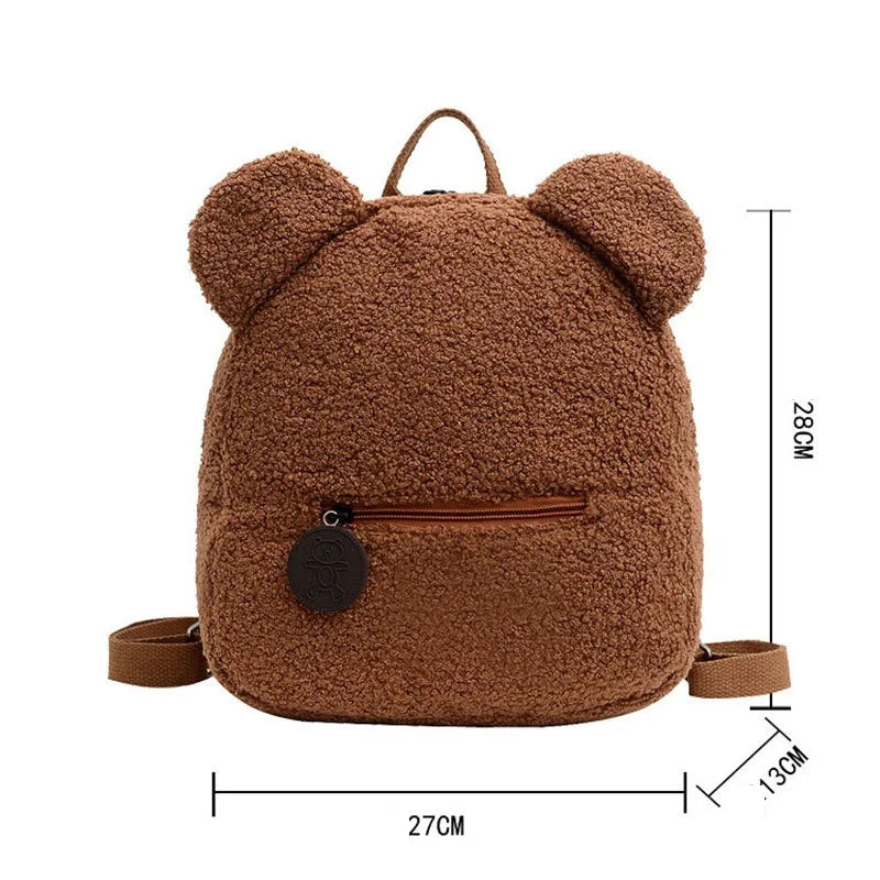 Personalised Plush Bear Backpack for Girls with Your Name