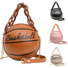 Pink Leather Basketball Bag for Teenagers Women