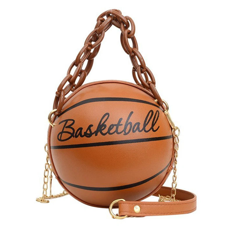 Pink Leather Basketball Bag for Teenagers Women
