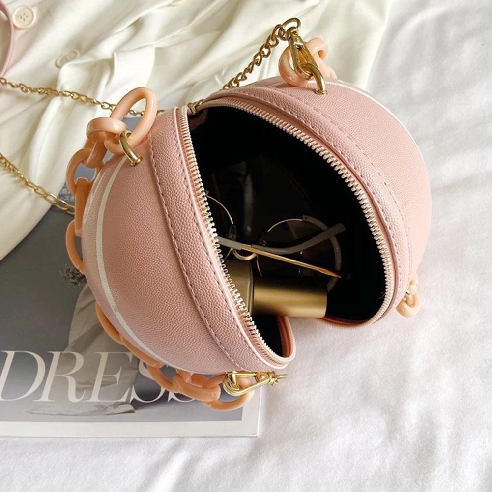 Female Pink Basketball Bag Ball Purses For Teenagers Women Shoulder Bags