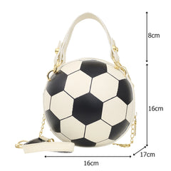 INS Women Ball Bag Soft PU Leather Round Crossbody Hand Bags Female Basketball B