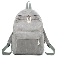 Striped Velvet Large-capacity Couple High School Student College Backpack