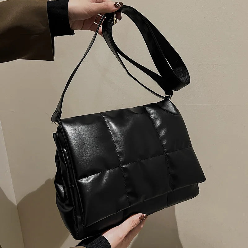 Plaid Shoulder Bag Large Capacity Diagonal Cross Female Bag