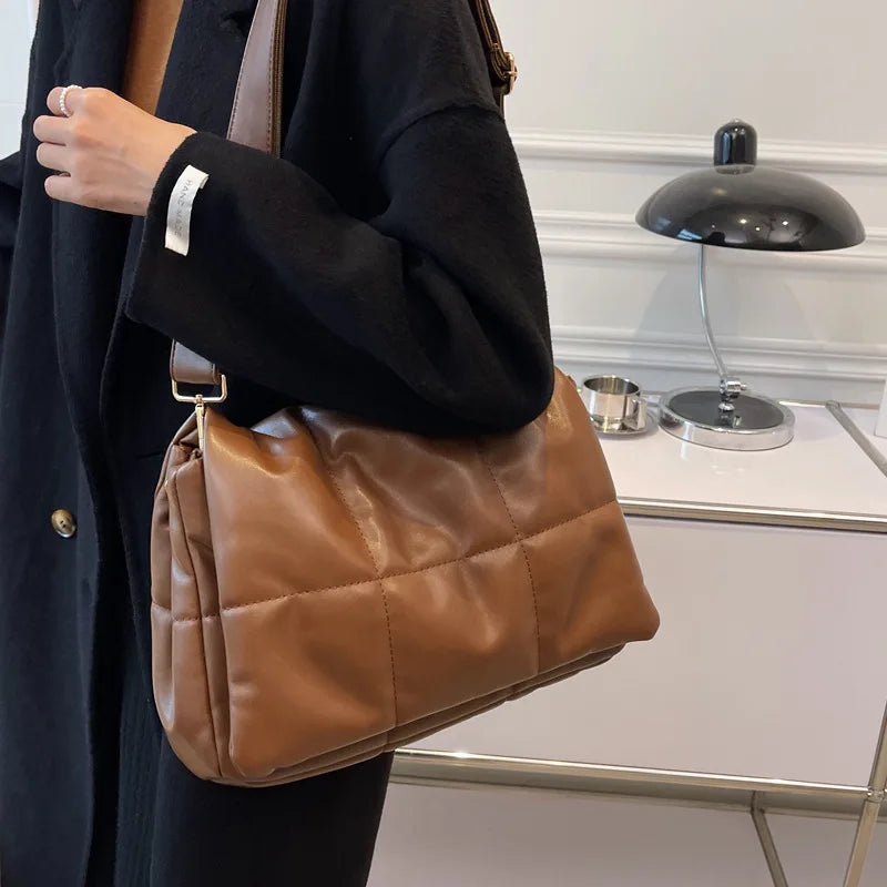 Plaid Shoulder Bag Large Capacity Diagonal Cross Female Bag