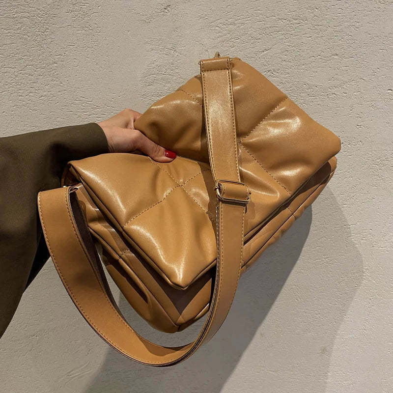 Plaid Shoulder Bag Large Capacity Diagonal Cross Female Bag