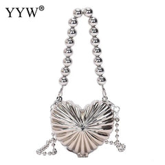 Mini Shell Shoulder Crossbody Bag with Metal Alloy Chain