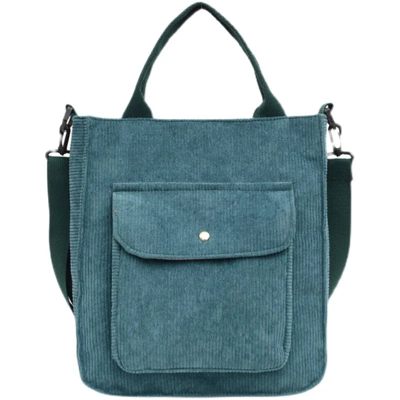 Personalized Name Corduroy Shoulder Bag Canvas Handbag