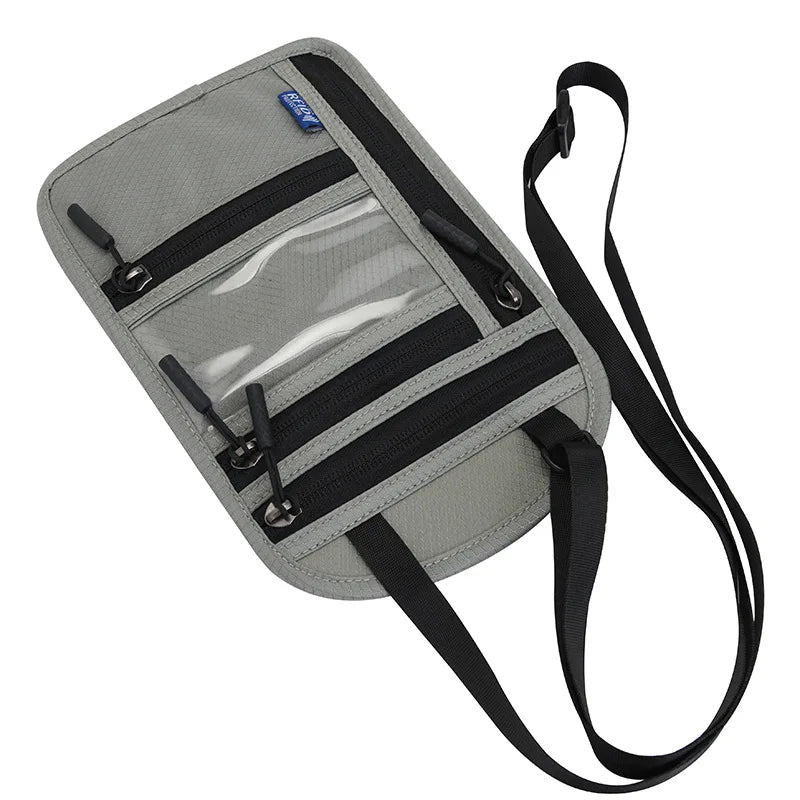 Rfid Blocking Neck Pouch Travel Wallet Organizer