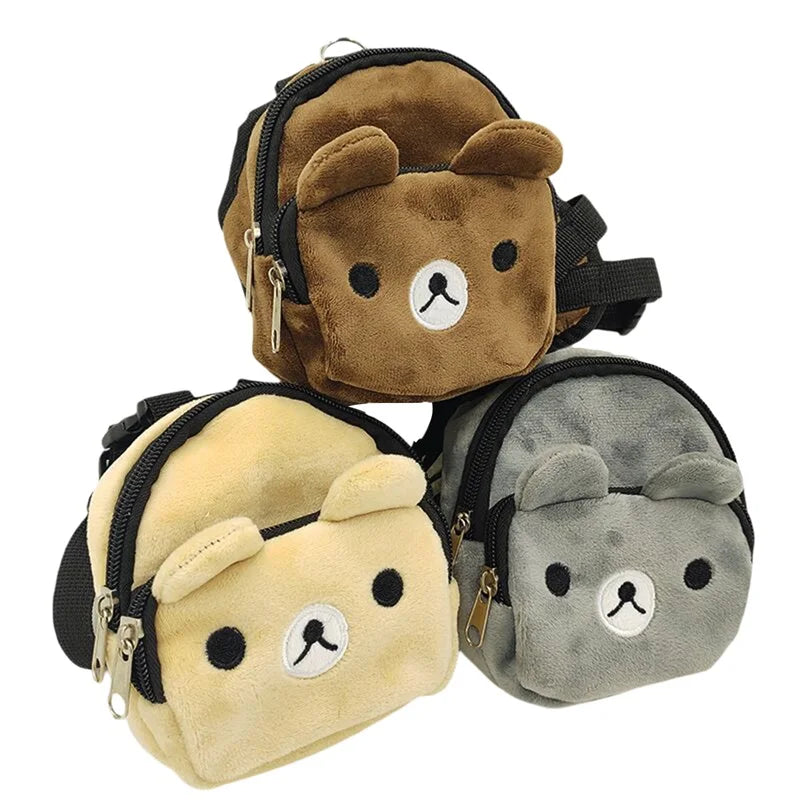 Dog Plush Backpack Portable Nylon Shoulder Bag