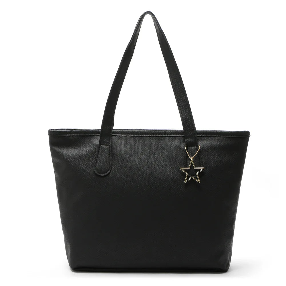 Petrichor Women Shoulder Bag PU Leather Large Capacity Handbag Zipper Tote Bag