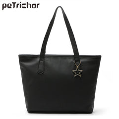 Petrichor Women Shoulder Bag PU Leather Large Capacity Handbag Zipper Tote Bag