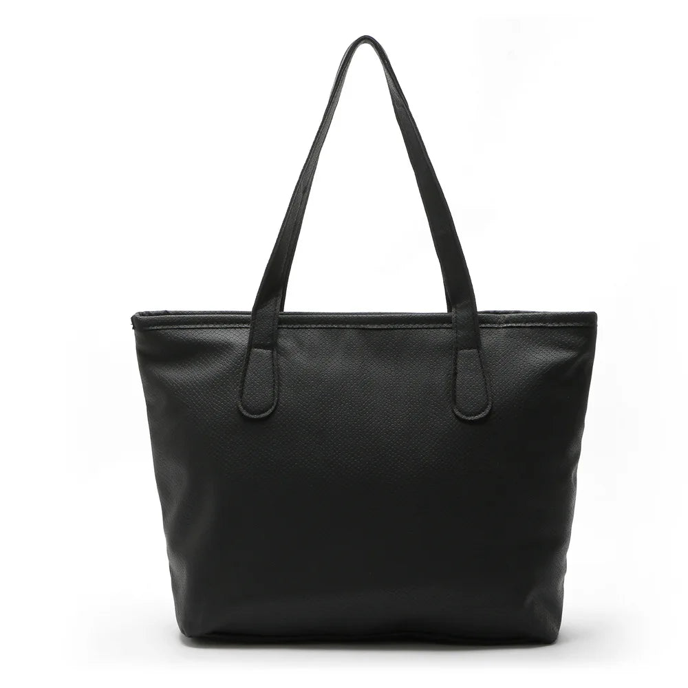 Petrichor Women Shoulder Bag PU Leather Large Capacity Handbag Zipper Tote Bag