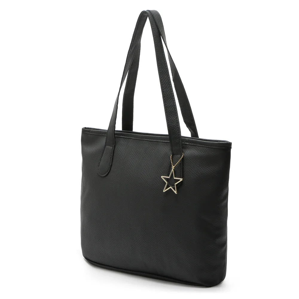 Petrichor Women Shoulder Bag PU Leather Large Capacity Handbag Zipper Tote Bag