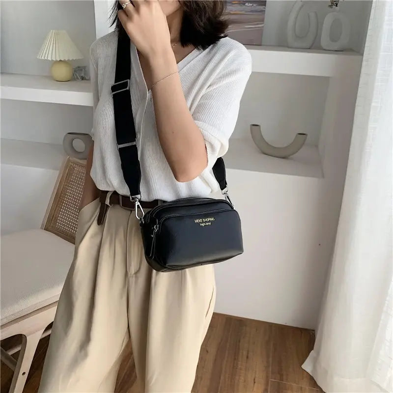 Small Shoulder Bag Women Party Wide Straps Casual Cross Body Bag