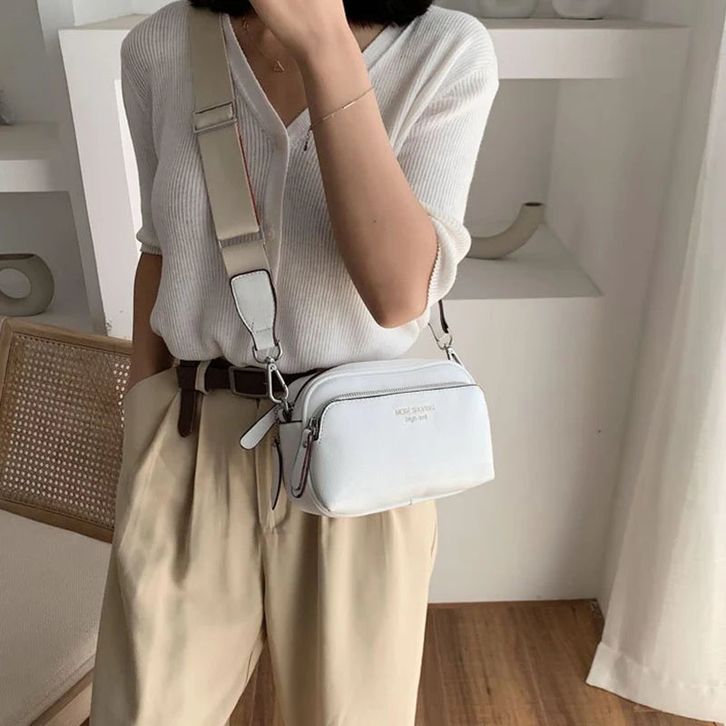 Small Shoulder Bag Women Party Wide Straps Casual Cross Body Bag