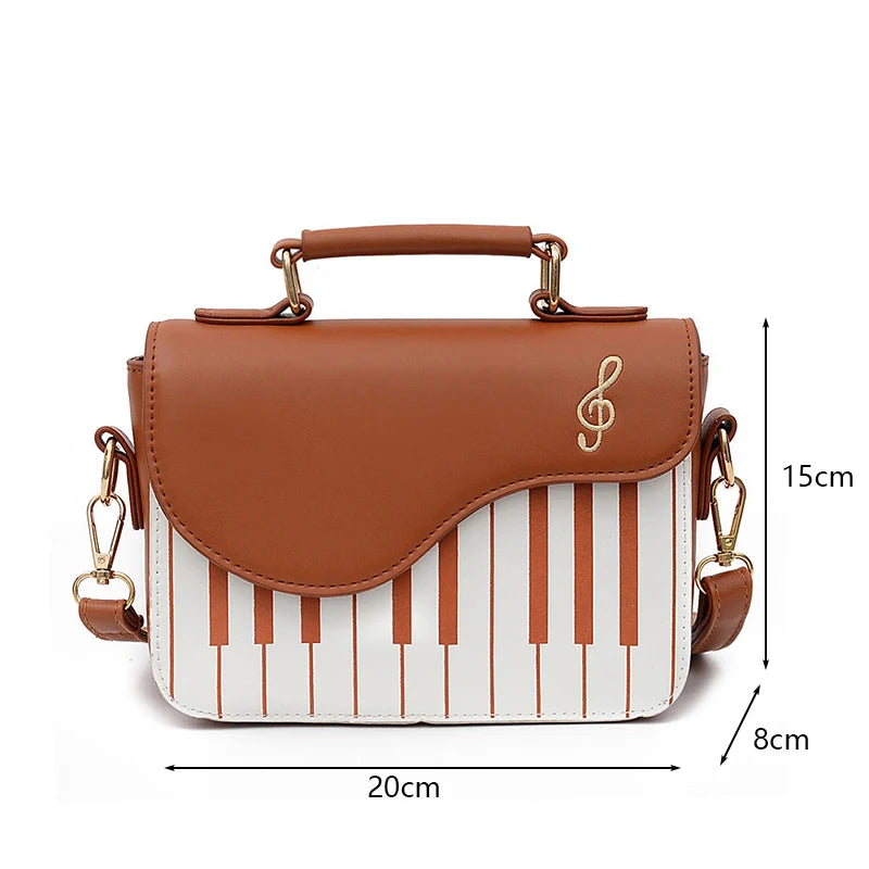 Piano Shoulder Bag Women Crossbody Square Top-handle