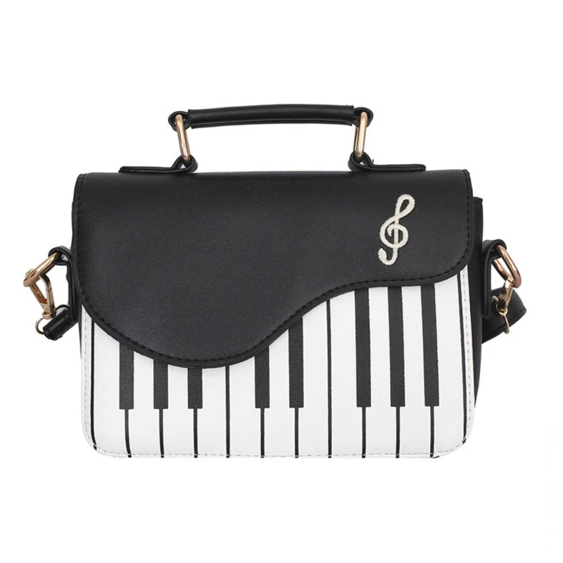 Piano Shape PU Leather Shoulder Crossbody Bag Tote Satchel