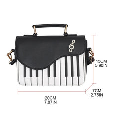 Piano Shape PU Leather Shoulder Crossbody Bag Tote Satchel