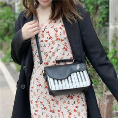 Piano Shape PU Leather Shoulder Crossbody Bag Tote Satchel
