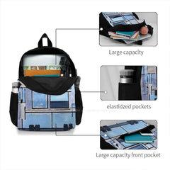 Mondrian Composition No 9 3D Print Backpack Dutch Oil Fine Painter