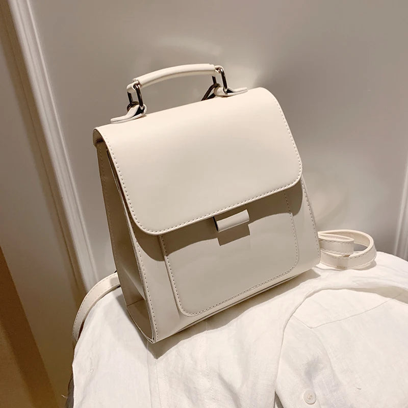 Women's Pink Backpack Soft PU Leather Shoulder Bag