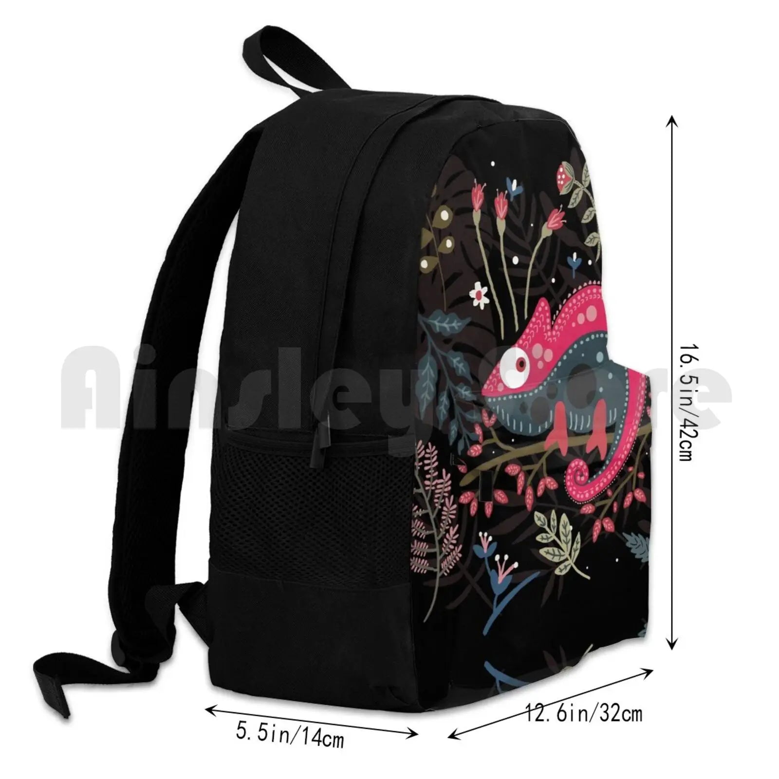 Pink Chameleon Flowers Outdoor Hiking Backpack