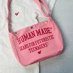 Pink Canvas Waist Packs Men Women Buckle Opening Bag