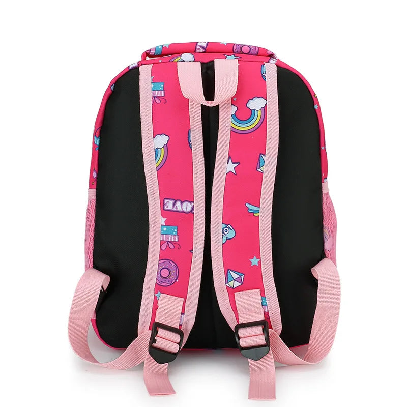 Pink Nylon Printing Children Backpack Kindergarten Student Purple Cartoon Girl S