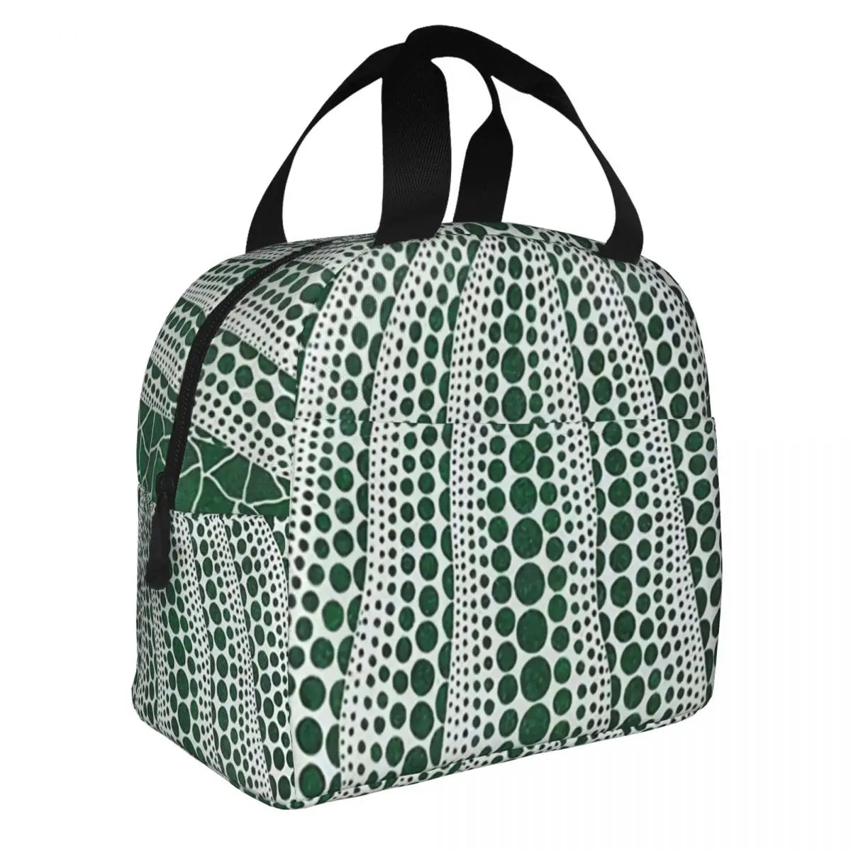 Pink Polka Dot Yayoi Kusama Abstract Art Insulated Lunch Tote Bag