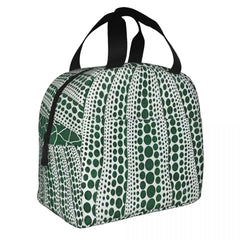 Pink Polka Dot Yayoi Kusama Abstract Art Insulated Lunch Tote Bag