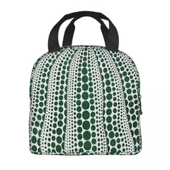 Pink Polka Dot Yayoi Kusama Abstract Art Insulated Lunch Tote Bag