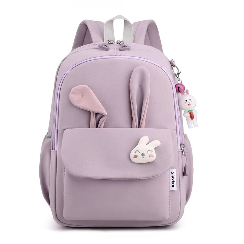 Pink Rabbit Girls School Backpack Waterproof Lightweight Student Bag