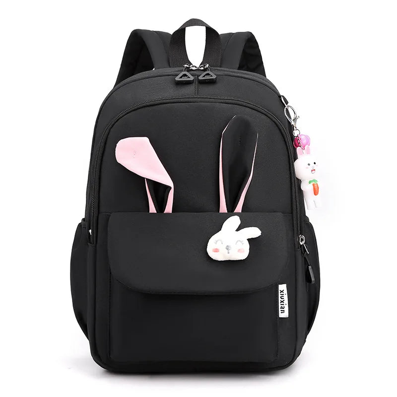 Pink Rabbit Girls School Backpack Waterproof Lightweight Student Bag