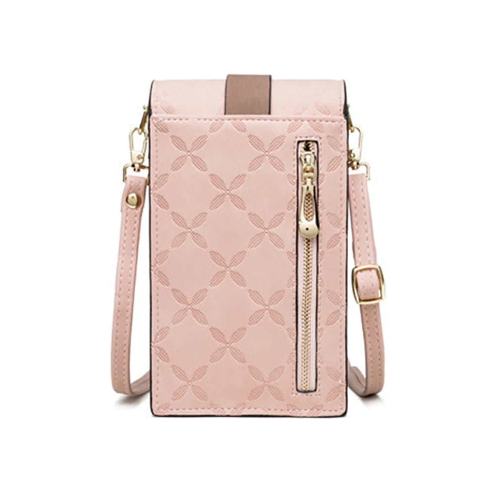 Plaid Print Small Crossbody Bag Mini PU Leather Messenger Bag Girls