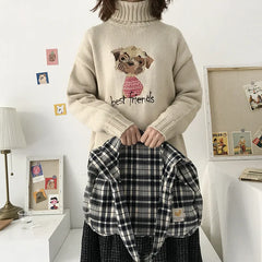 Plaid Women Shoulder Bag Soft Cloth Fabric Handbag Large Capacity Cotton Tote