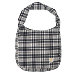 Plaid Women Shoulder Bag Soft Cloth Fabric Handbag Large Capacity Cotton Tote