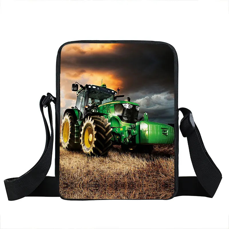 Farm Tractor Print Messenger Bag for Teens Travel Shoulder Crossbody Bags