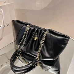 Pleated PU Leather Women's Handbag Shoulder Bags