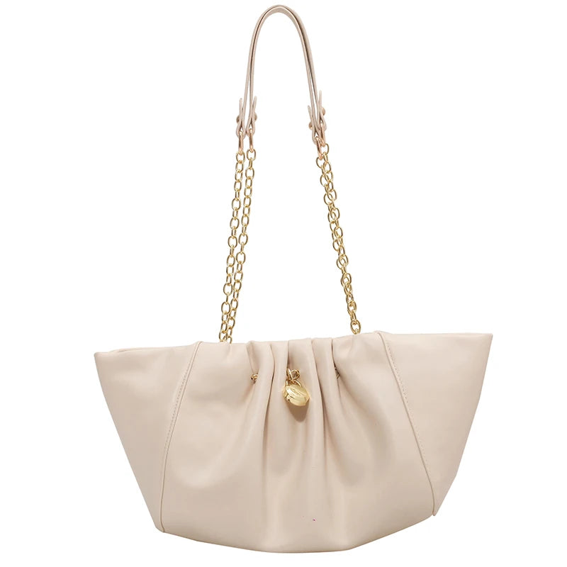 Pleated PU Leather Women's Handbag Shoulder Bags
