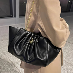 Pleated PU Leather Women's Handbag Shoulder Bags