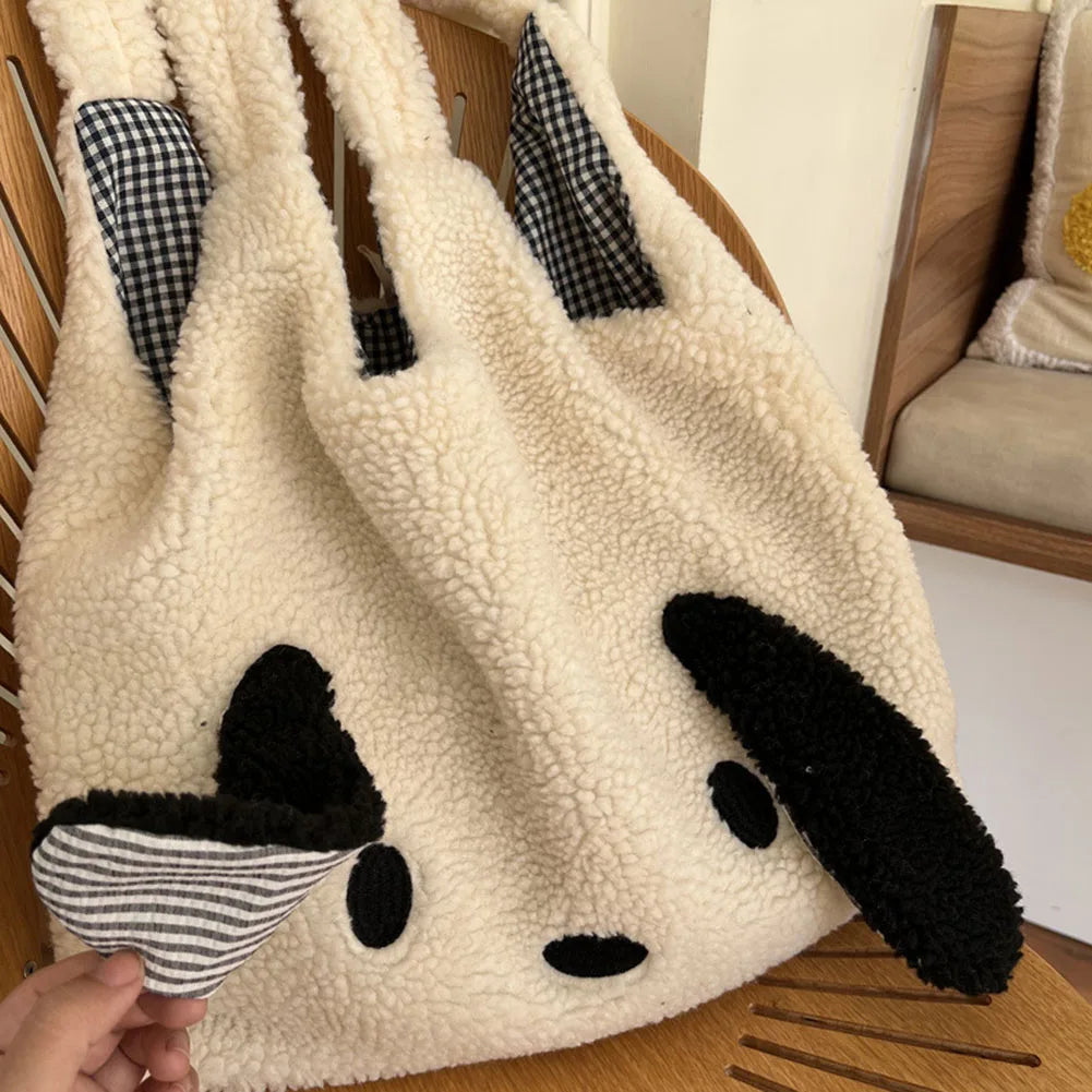 Plush Commute Bag Autumn Winter Female Large Capacity Soft Shoulder