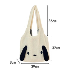 Plush Commute Bag Autumn Winter Female Large Capacity Soft Shoulder