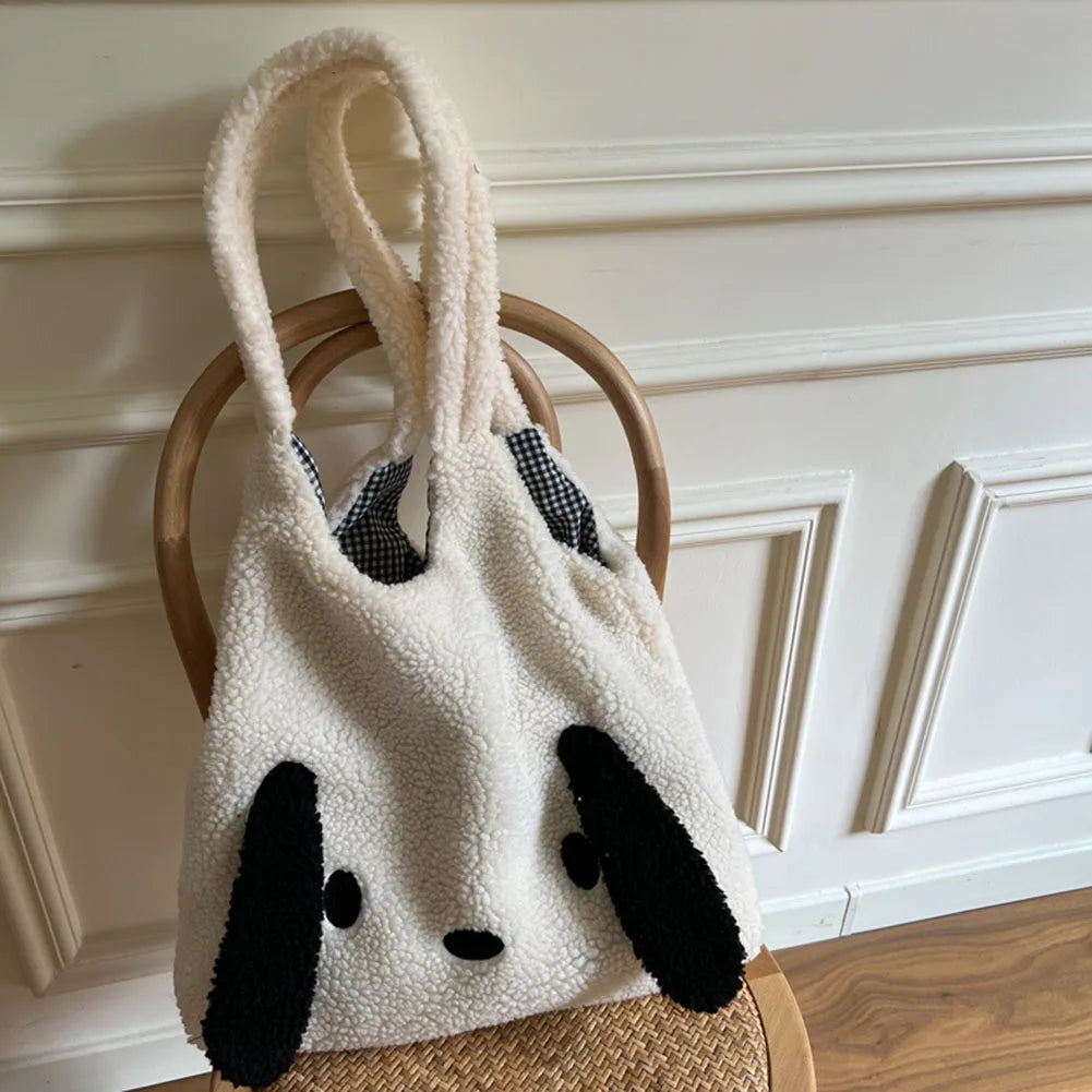 Fluffy Underarm Bag Animal Pattern Large Capacity Casual