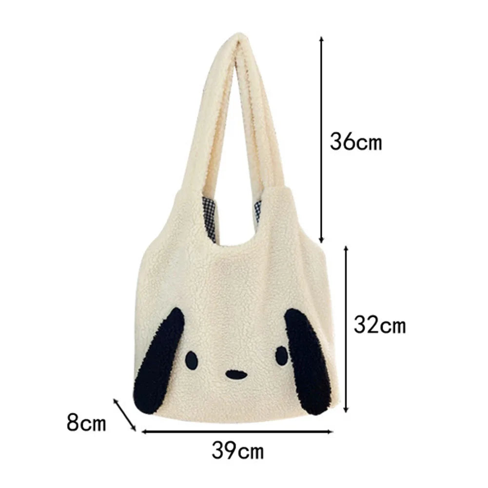 Fluffy Underarm Bag Animal Pattern Large Capacity Casual