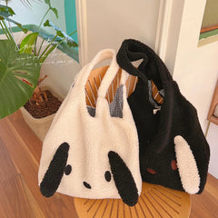Fluffy Underarm Bag Animal Pattern Large Capacity Casual