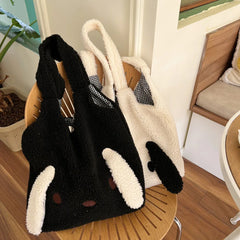 Fluffy Underarm Bag Animal Pattern Large Capacity Casual