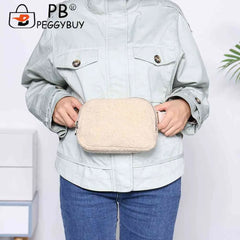Plush Hip Shoulder Bags Small Crossbody Chest Bags Unisex