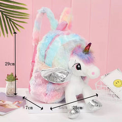 Plush Unicorn Backpack for Girls