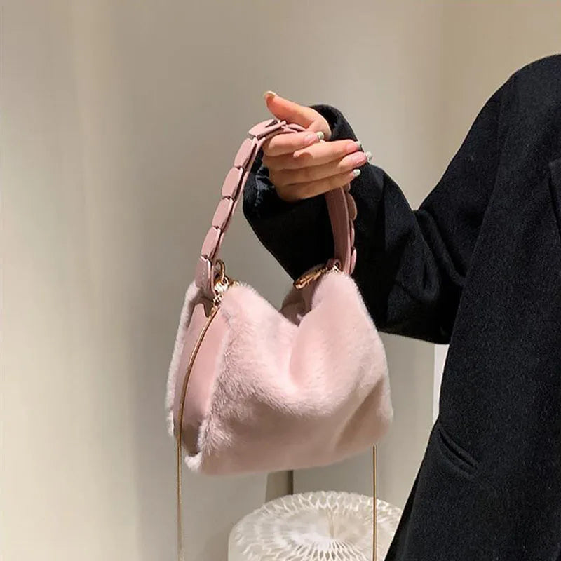 Winter Chain Shoulder Bags for Women Leather Crossbody Bag